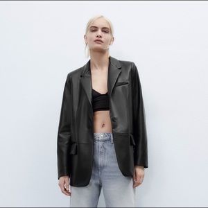 Faux leather blazer- Zara